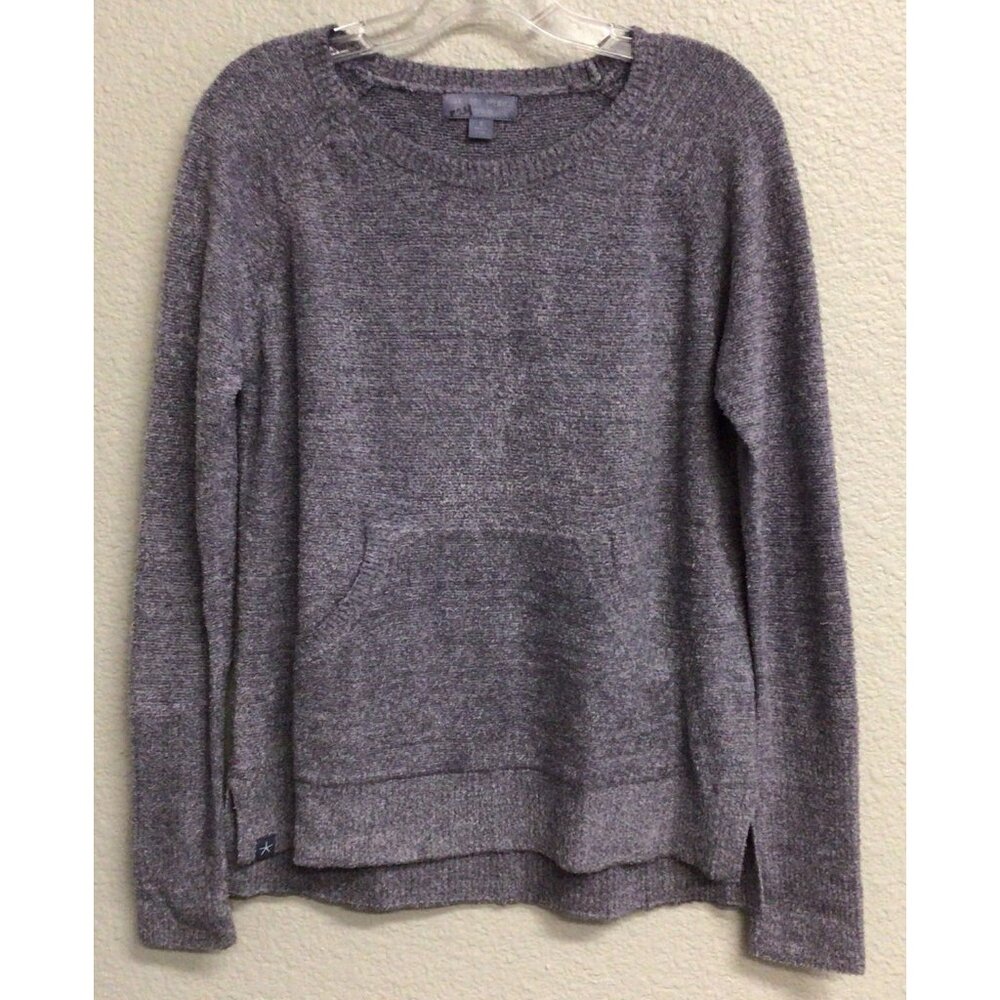 Barefoot Dreams CozyChic Lite Pullover Sweater Pocket Small Gray Thumbholes